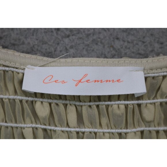 Ces Femme Swiss Dot Tiered Sheer Dress-Lined-Size Large-Cottagecore-BOHO - Picture 7 of 11